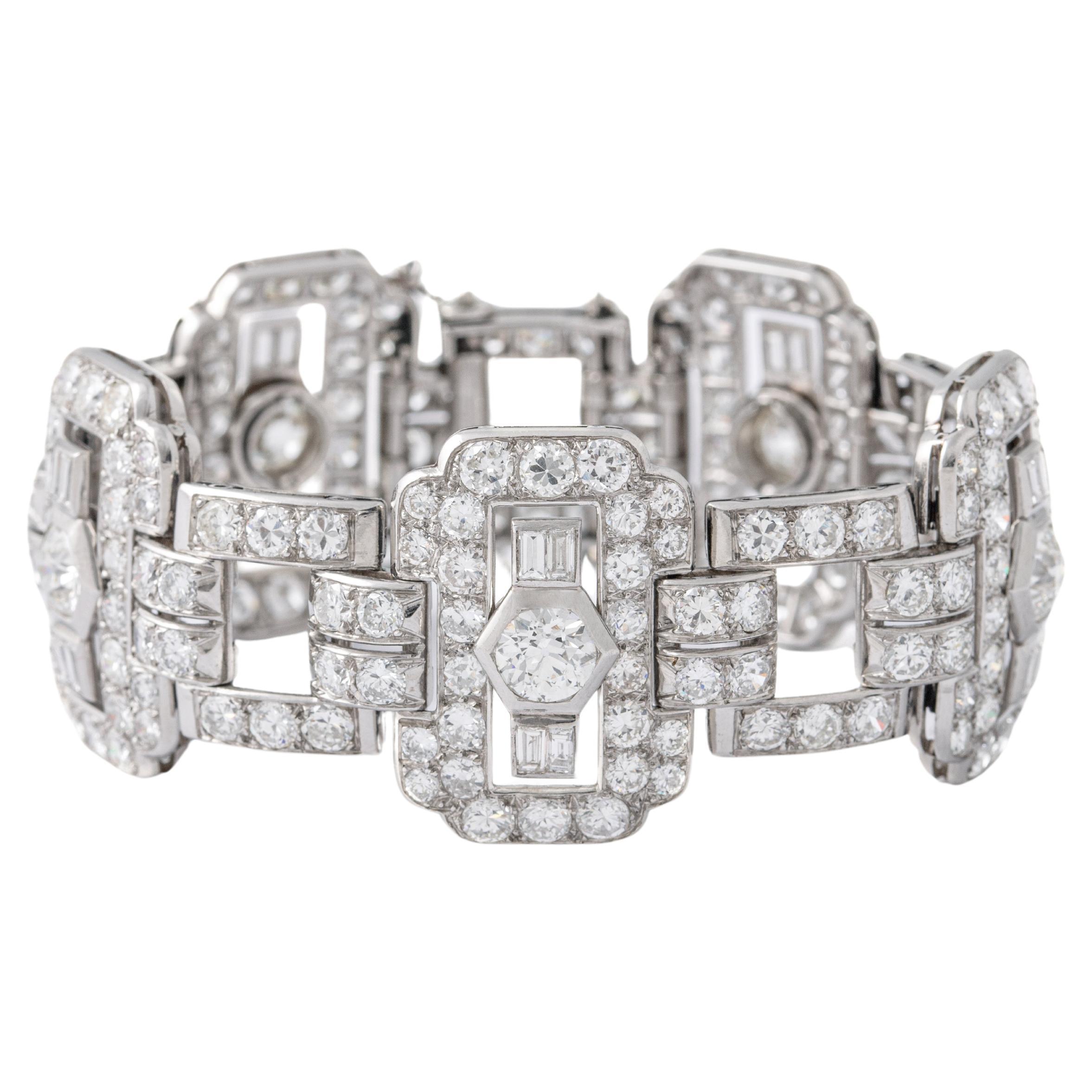 Art Deco Diamant-Platin-Armband 1930er Jahre