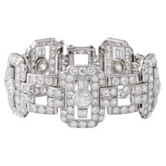 Vintage Art Deco Diamond Platinum Bracelet 1930S