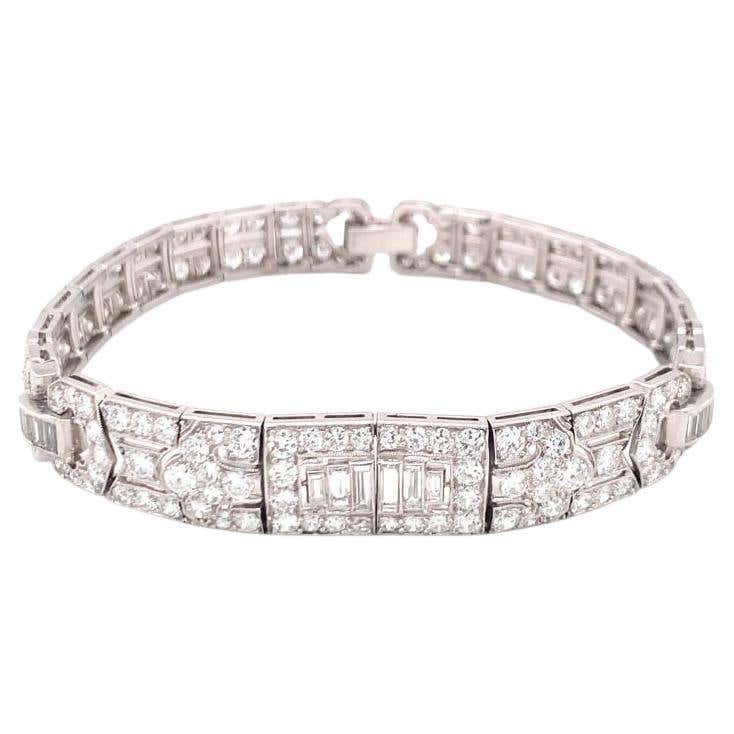 Rare 1920s Georges Fouquet Diamond Oval Link Bracelet For Sale at 1stDibs