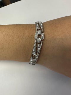 Pulsera Art Déco Diamante Platino