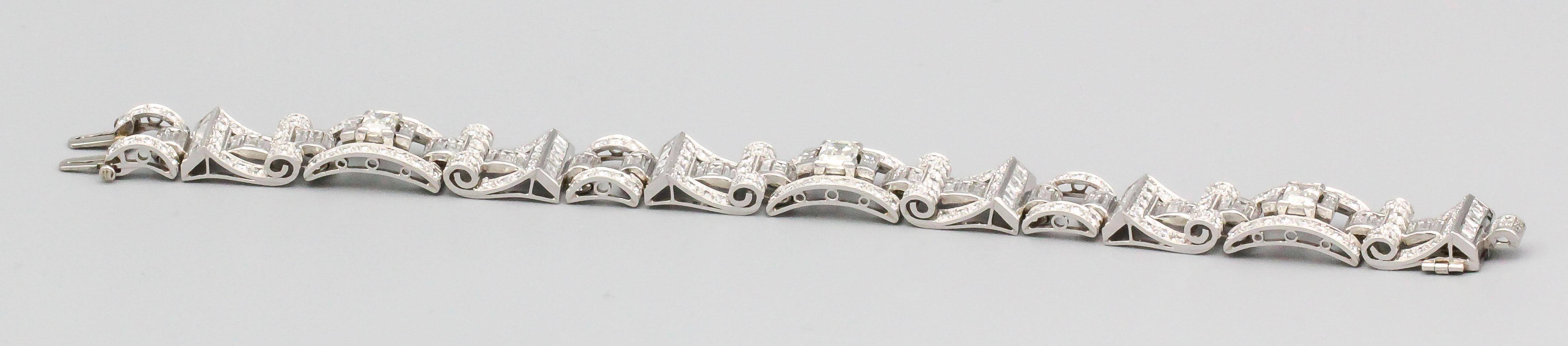 Oscar Heyman Art Deco Diamond Platinum Bracelet For Sale 1