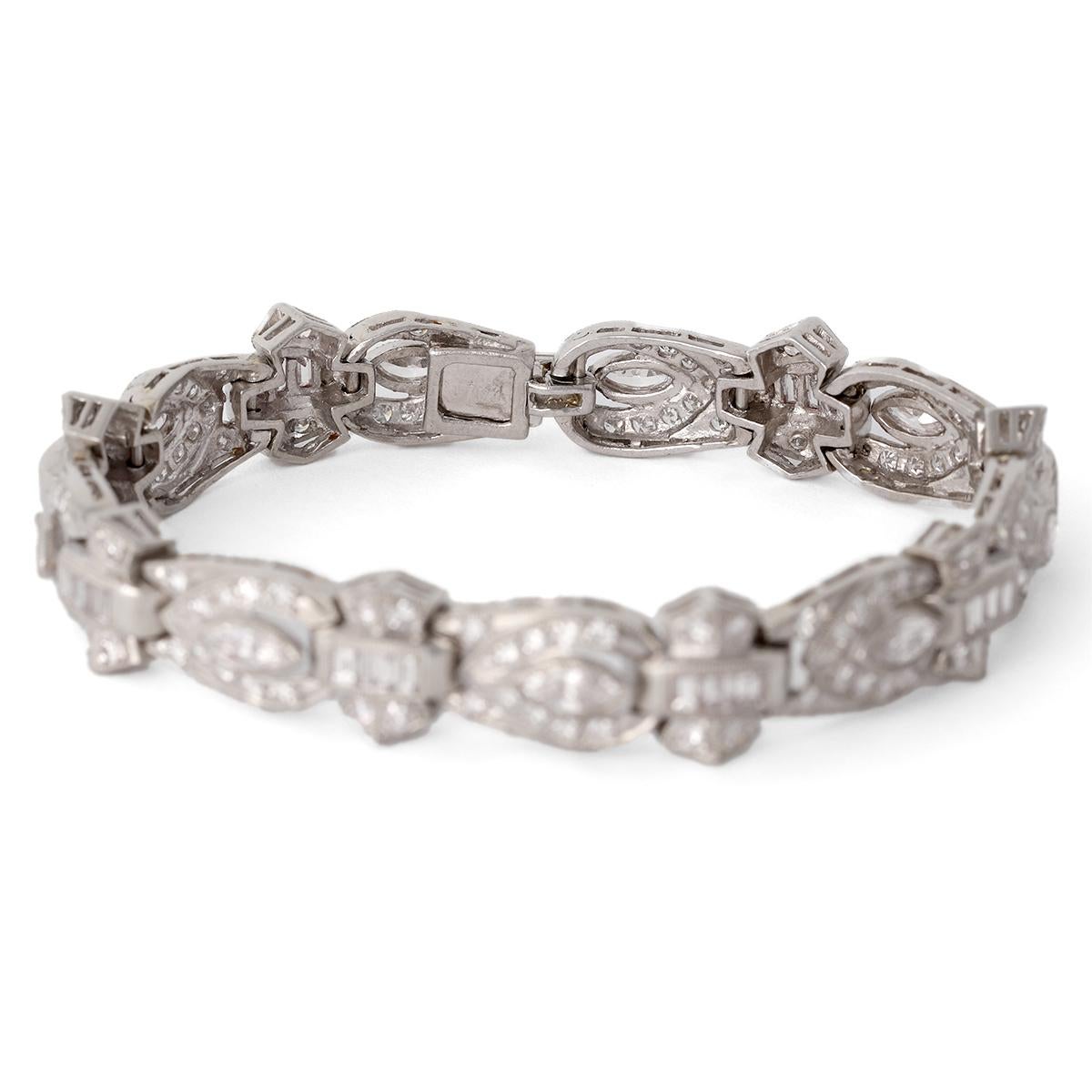 Art Deco Diamant-Platin-Armband für Damen oder Herren