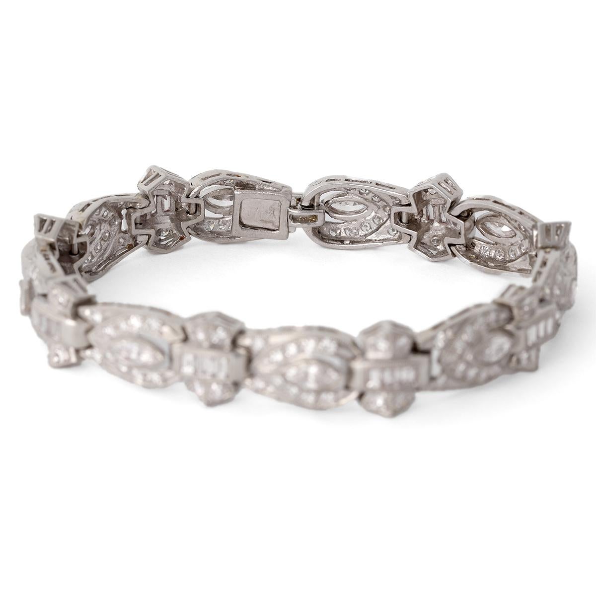 Art Deco Diamond Platinum Bracelet 1