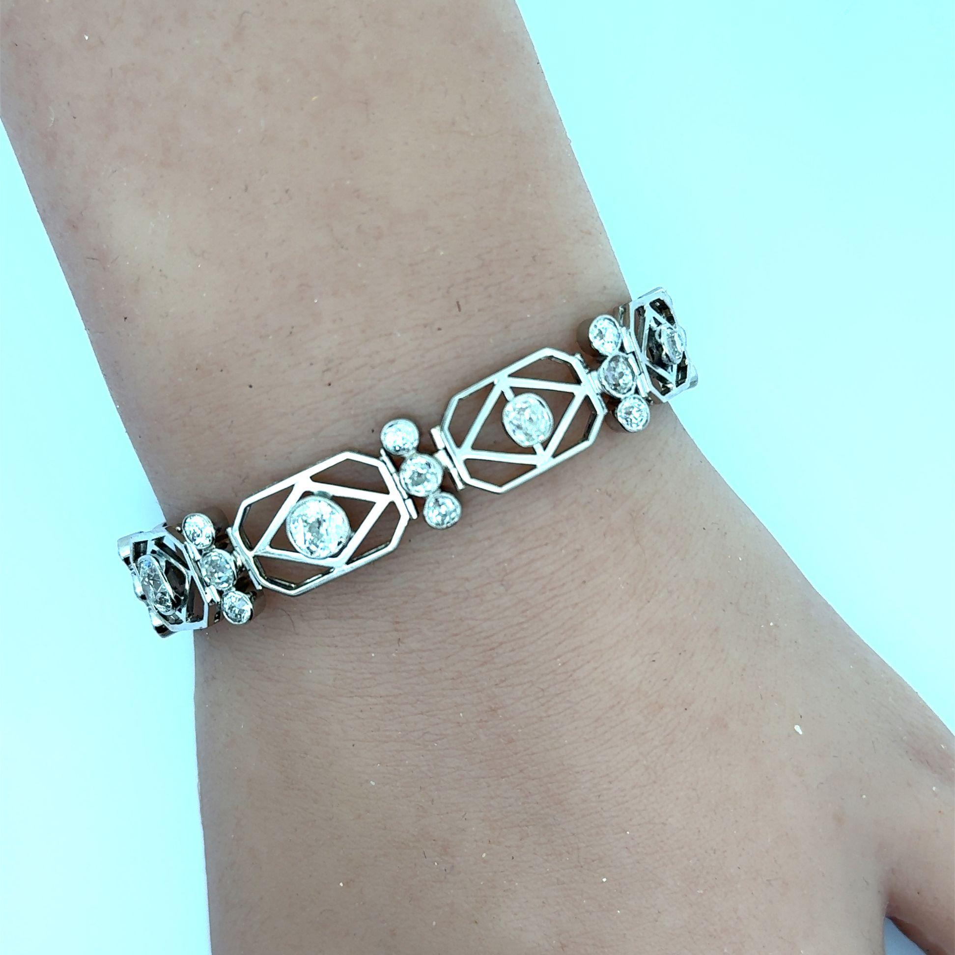 De las mujeres Pulsera Art Déco Diamante Platino en venta