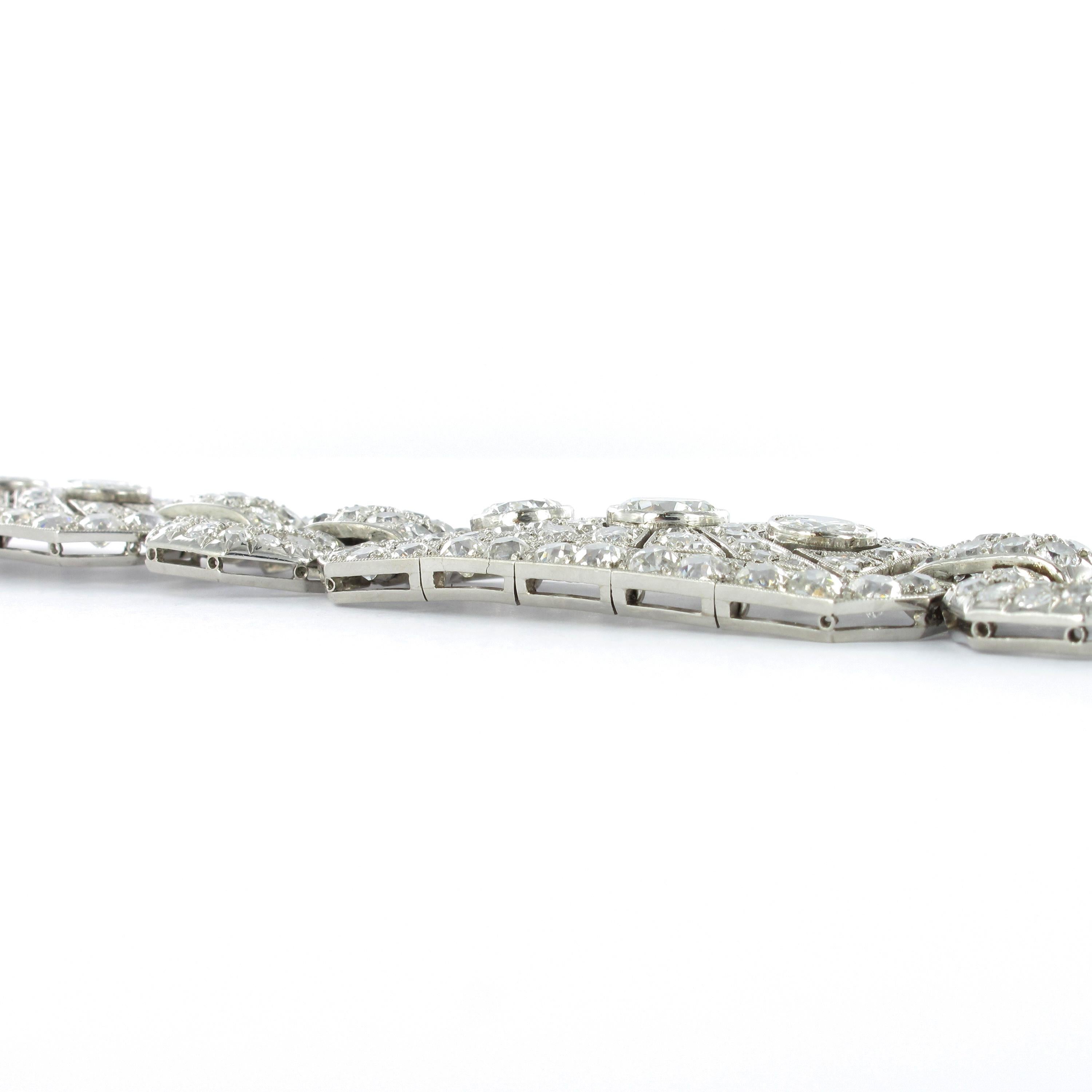 Impressive Art Deco Diamond Platinum Bracelet For Sale 2