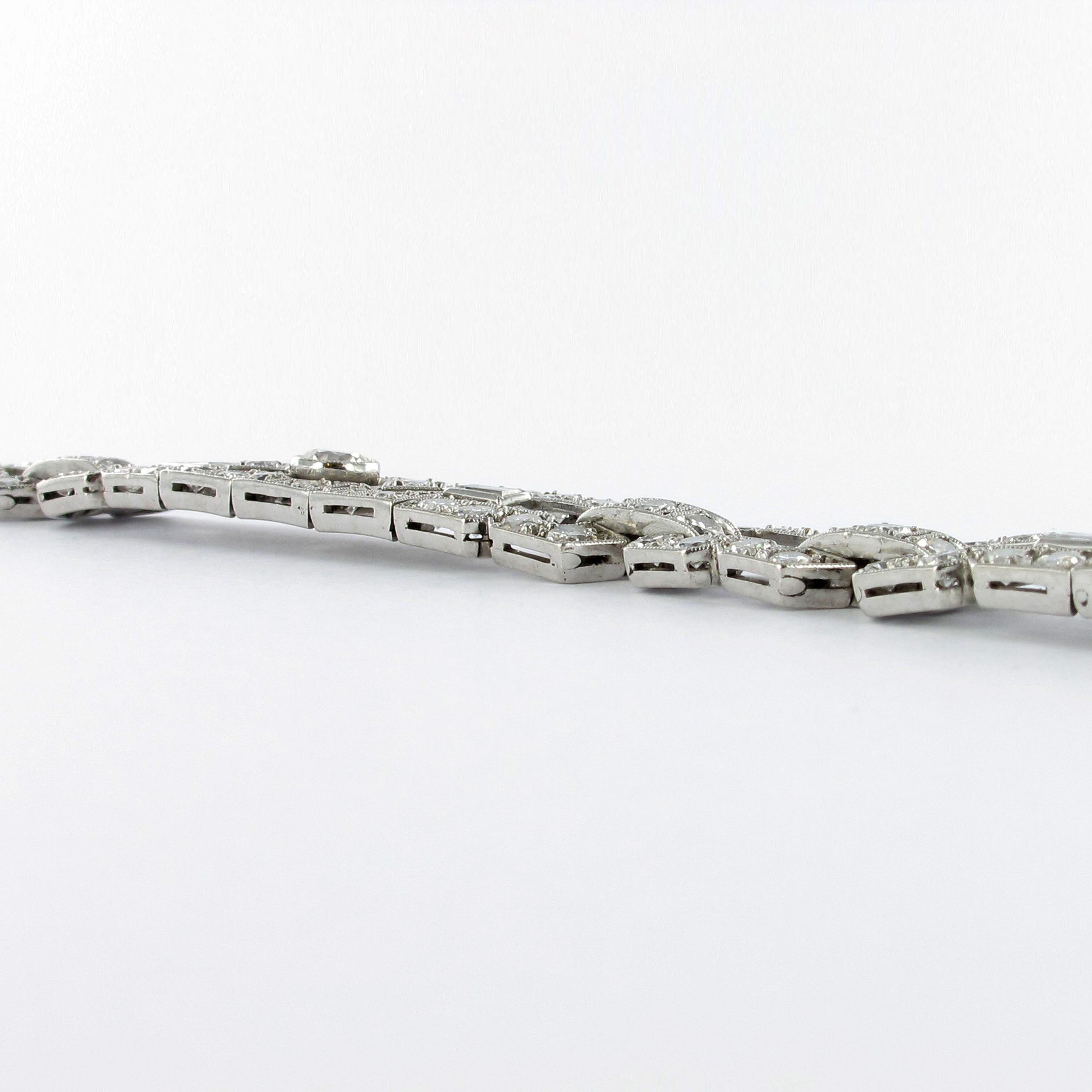 Art Deco Diamond Platinum Bracelet 1