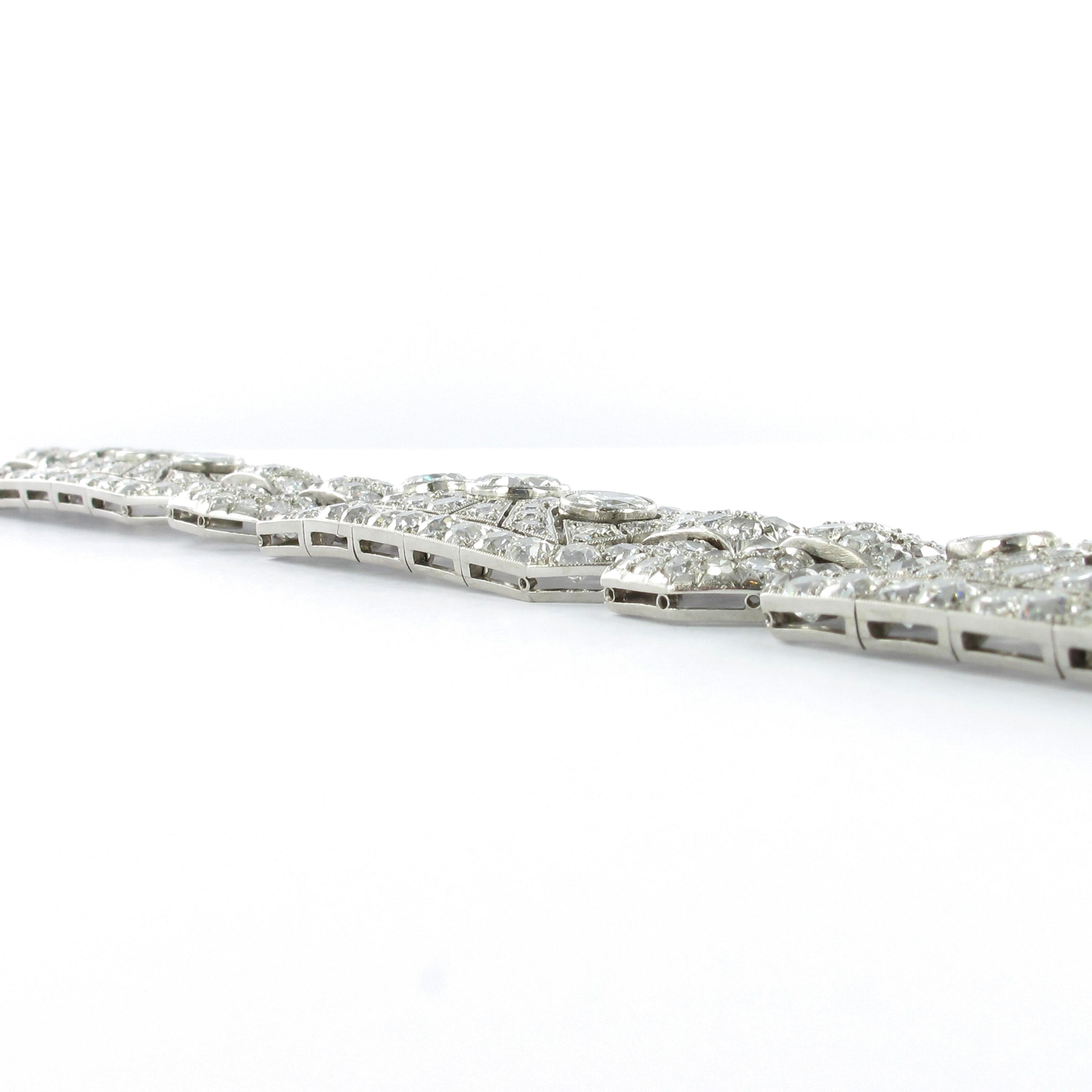 Impressive Art Deco Diamond Platinum Bracelet For Sale 3
