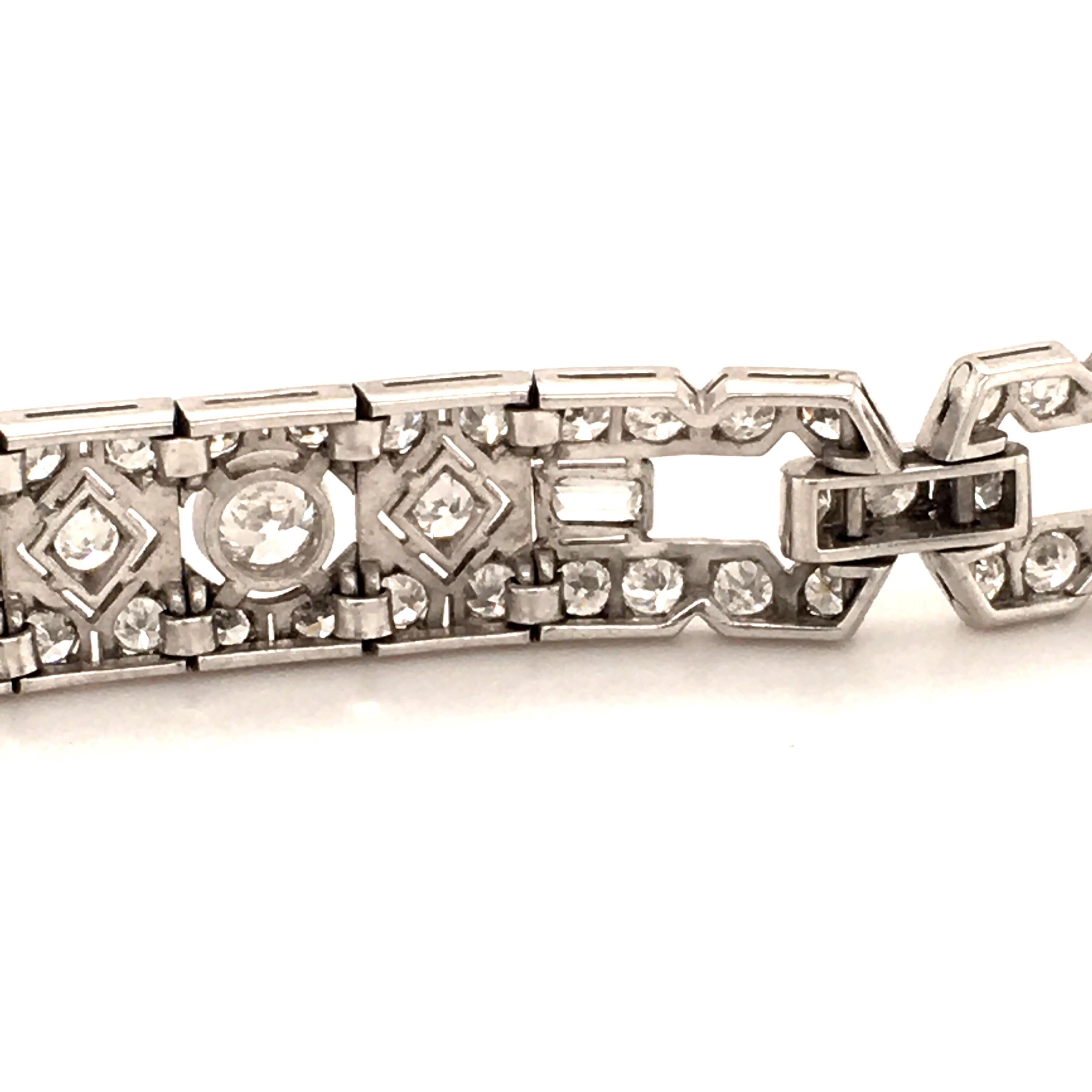 Art Deco Diamond Platinum Bracelet 3