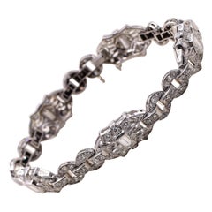 Bracelet Art déco en platine et diamants
