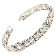 Pulsera Art Déco Diamante Platino