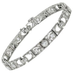 Antique Art Deco Diamond Platinum Bracelet
