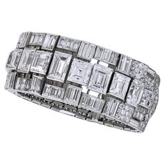 Retro Art Deco Diamond Platinum Bracelet, France circa 1930