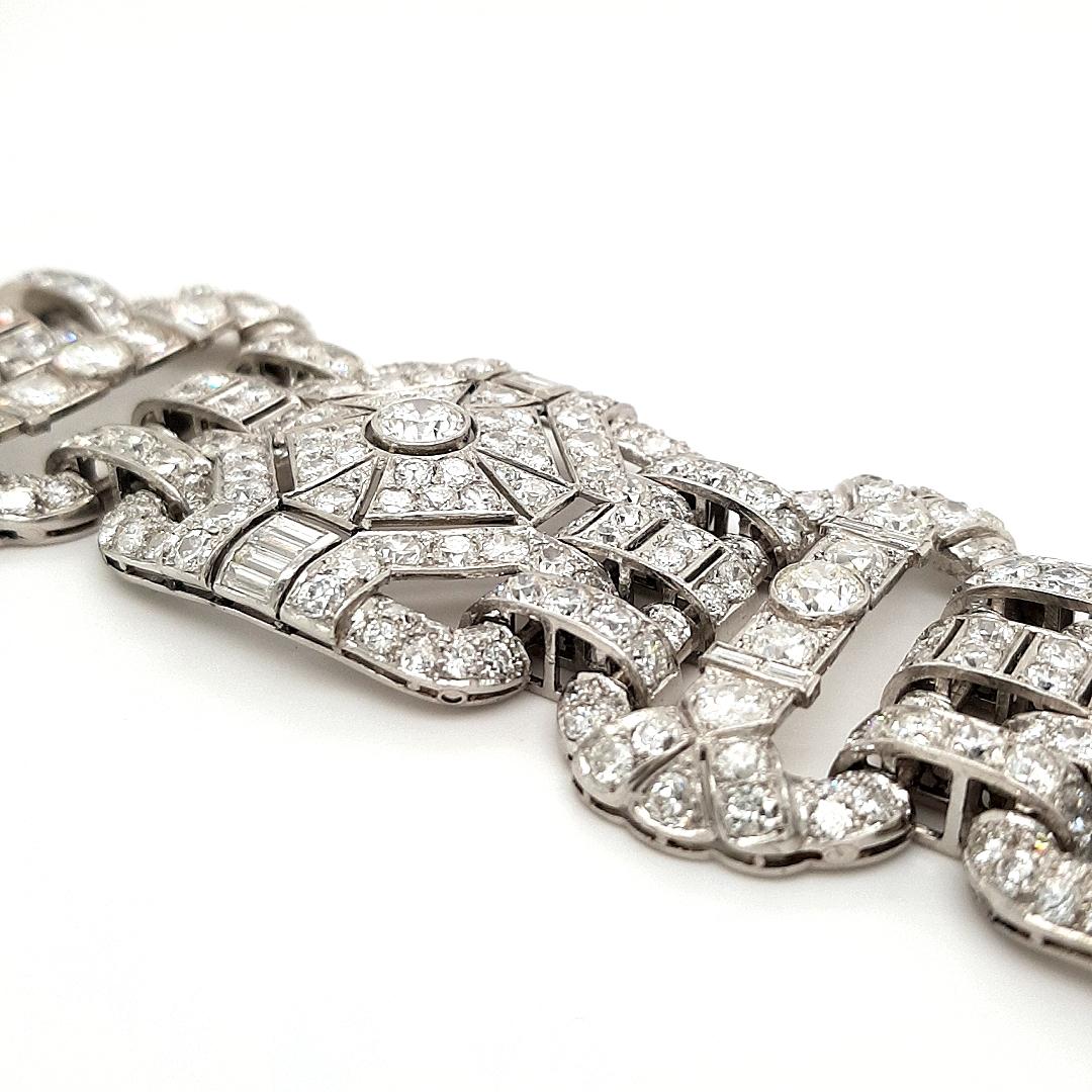 Art-Déco-Diamant-Platin-Armband, einzigartig im Angebot 5