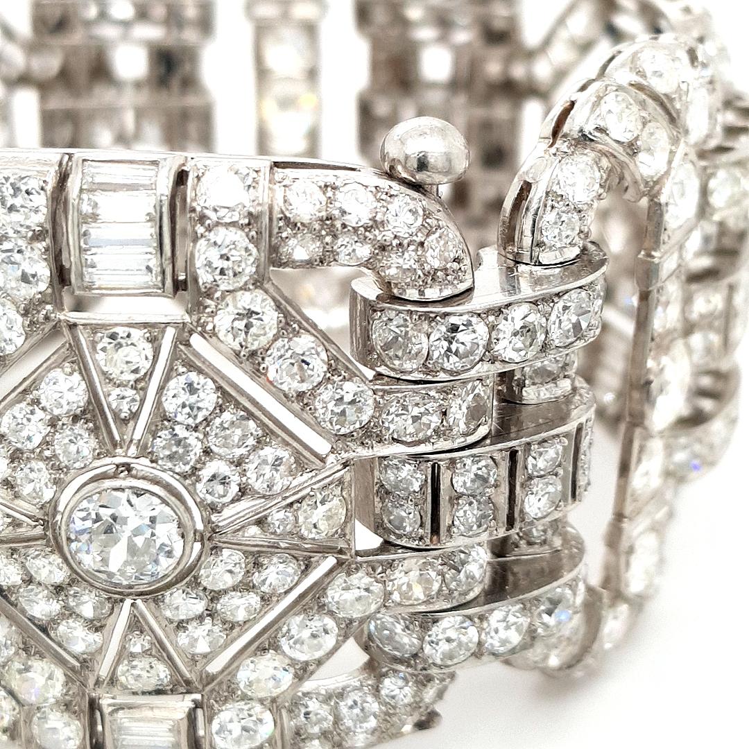 Art Deco Diamond Platinum Bracelet, One of a Kind For Sale 8