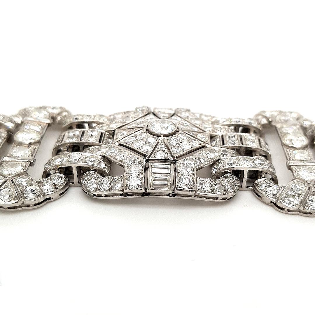 Art Deco Diamond Platinum Bracelet, One of a Kind For Sale 4