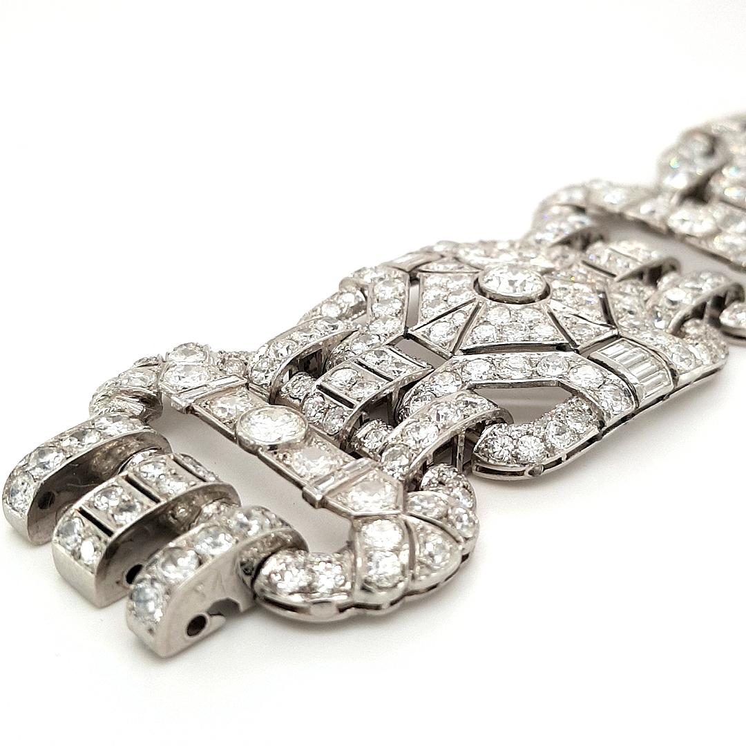 Art-Déco-Diamant-Platin-Armband, einzigartig im Angebot 12