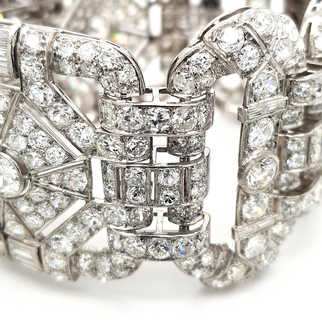 Art Deco Diamond Platinum Bracelet, One of a Kind For Sale 5