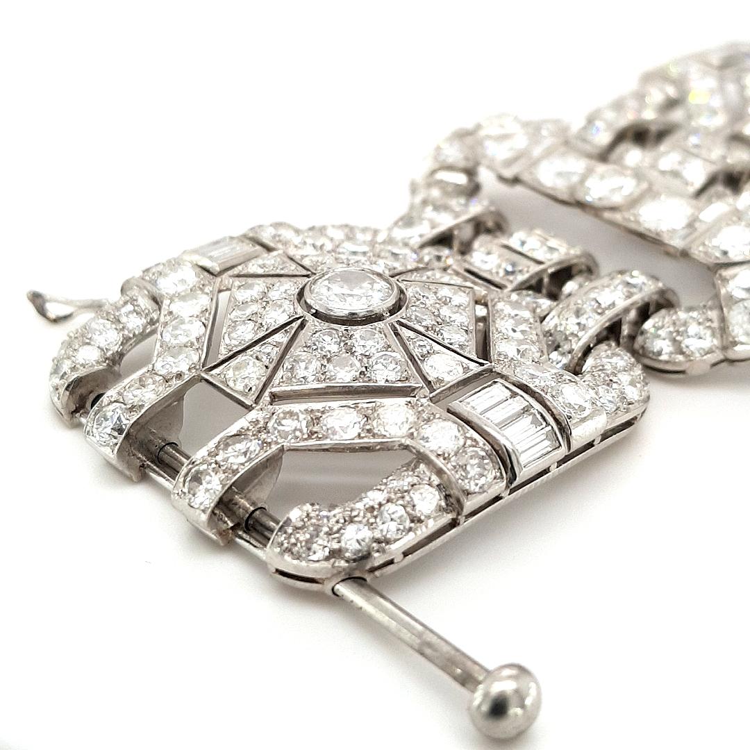 Art Deco Diamond Platinum Bracelet, One of a Kind For Sale 9