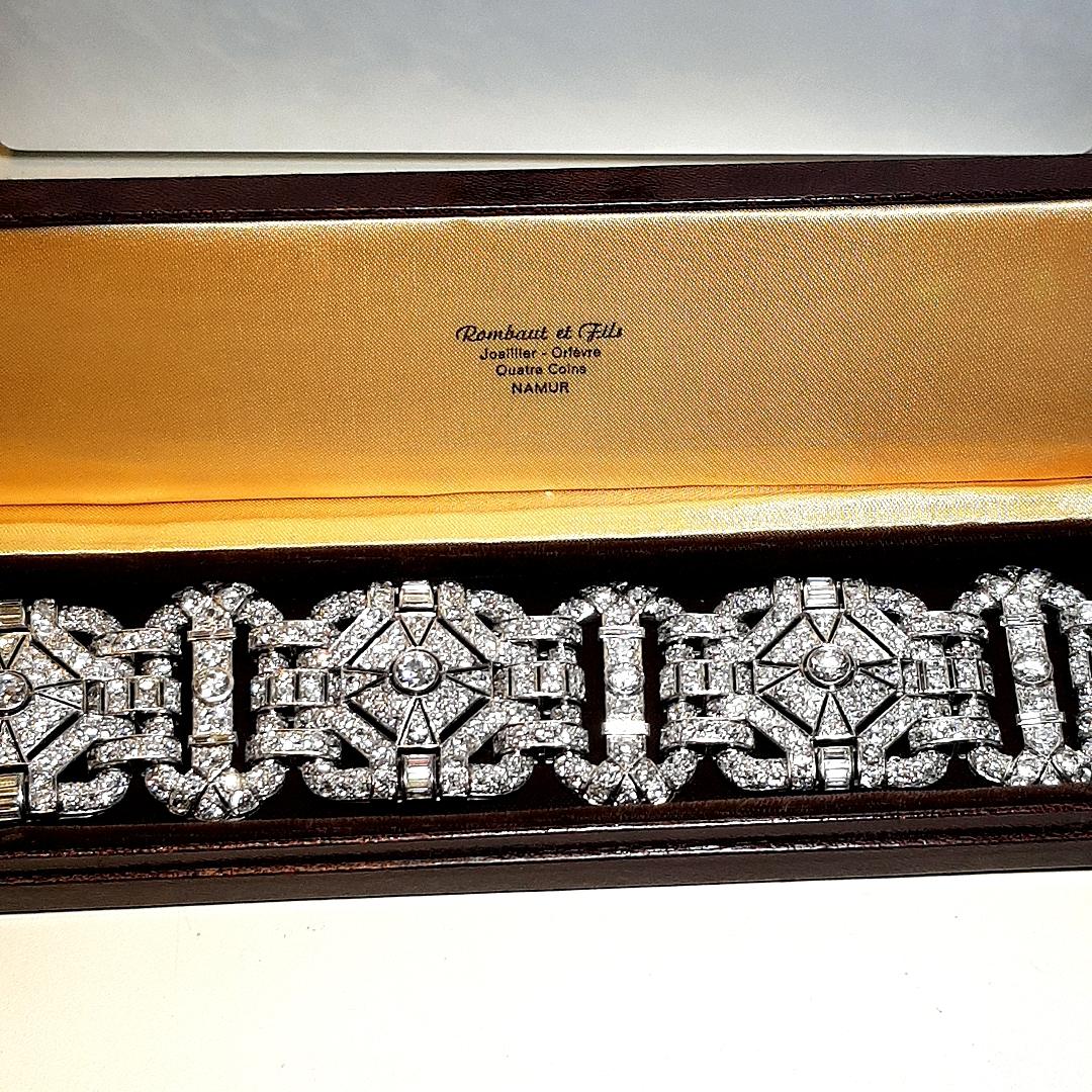 Art Deco Diamond Platinum Bracelet, One of a Kind For Sale 12