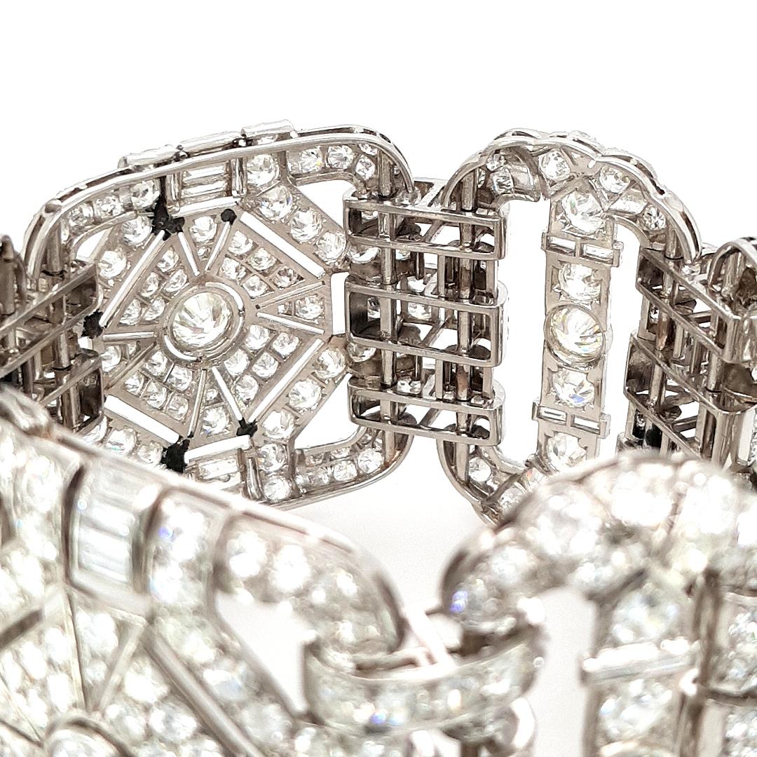 Art Deco Diamond Platinum Bracelet, One of a Kind For Sale 2