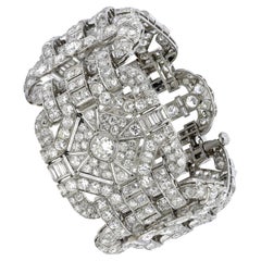 Bracelet Art déco en platine et diamants, unique en son genre