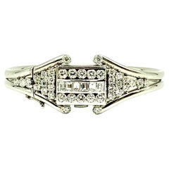 Art Deco Diamond Platinum Bracelet with Concealed Miniature Hamilton Watch