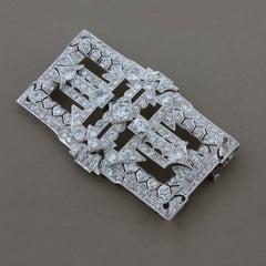 Art Deco Style Diamond Platinum Brooch