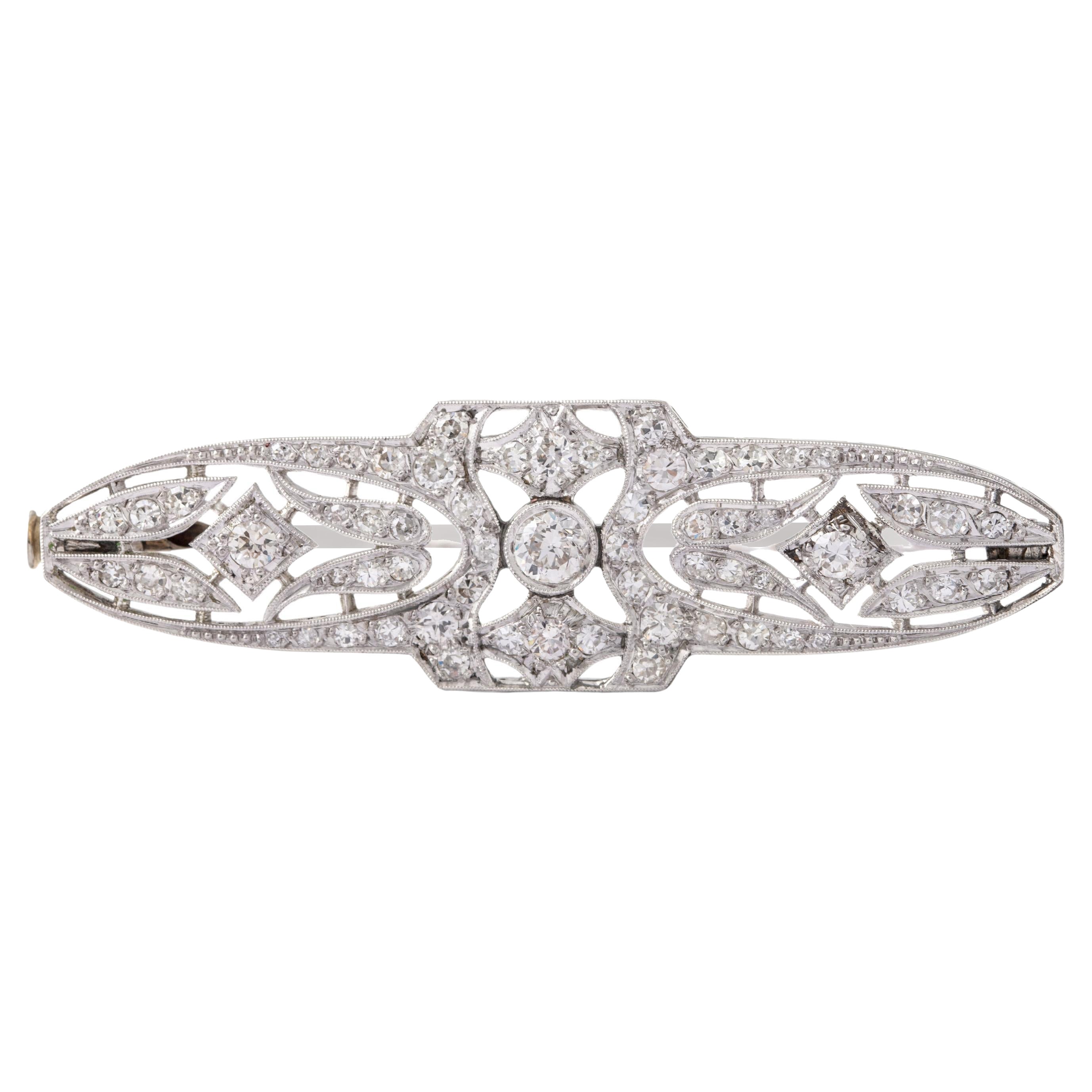 Spilla Art Deco in platino con diamante