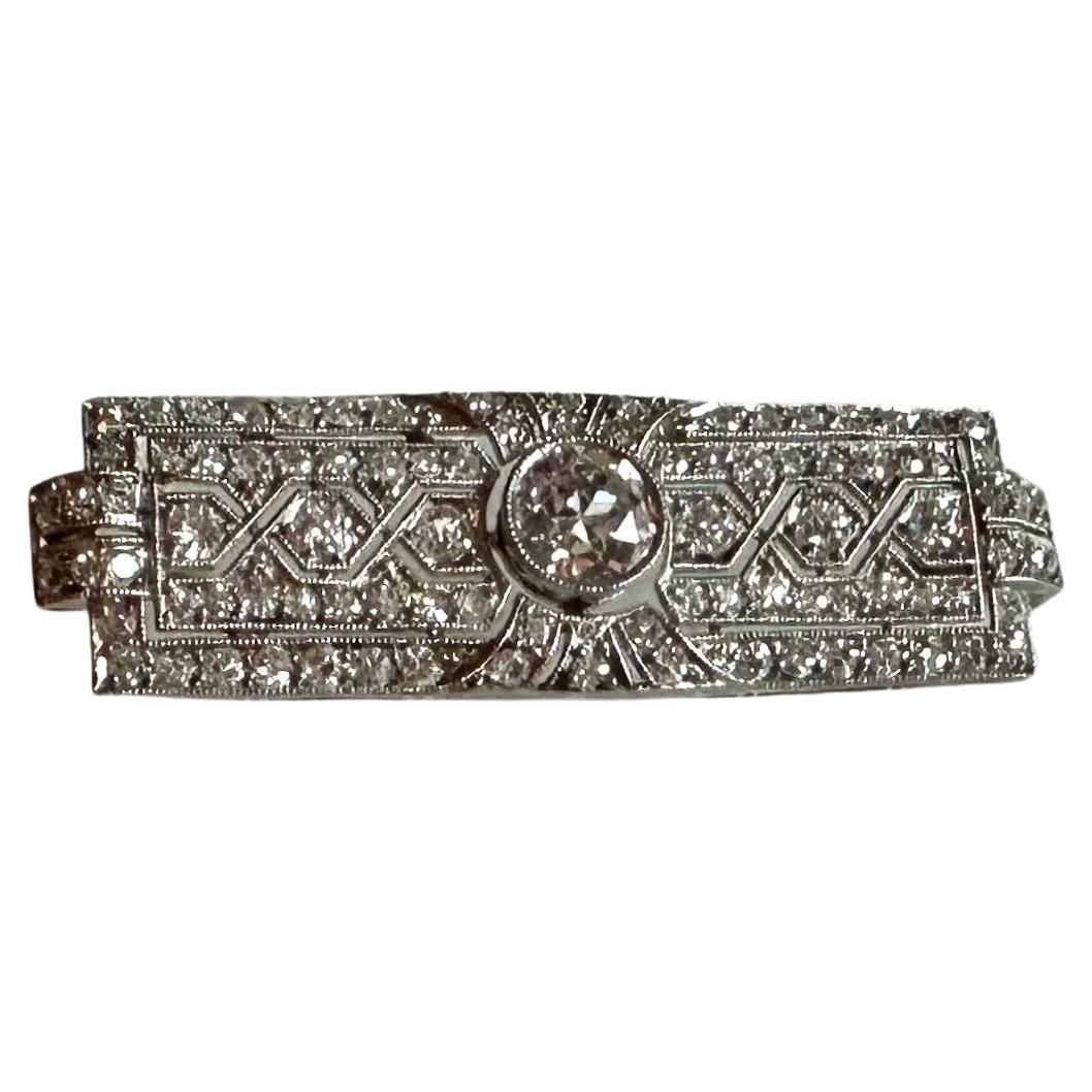 Art Deco Diamant & Platin Brosche