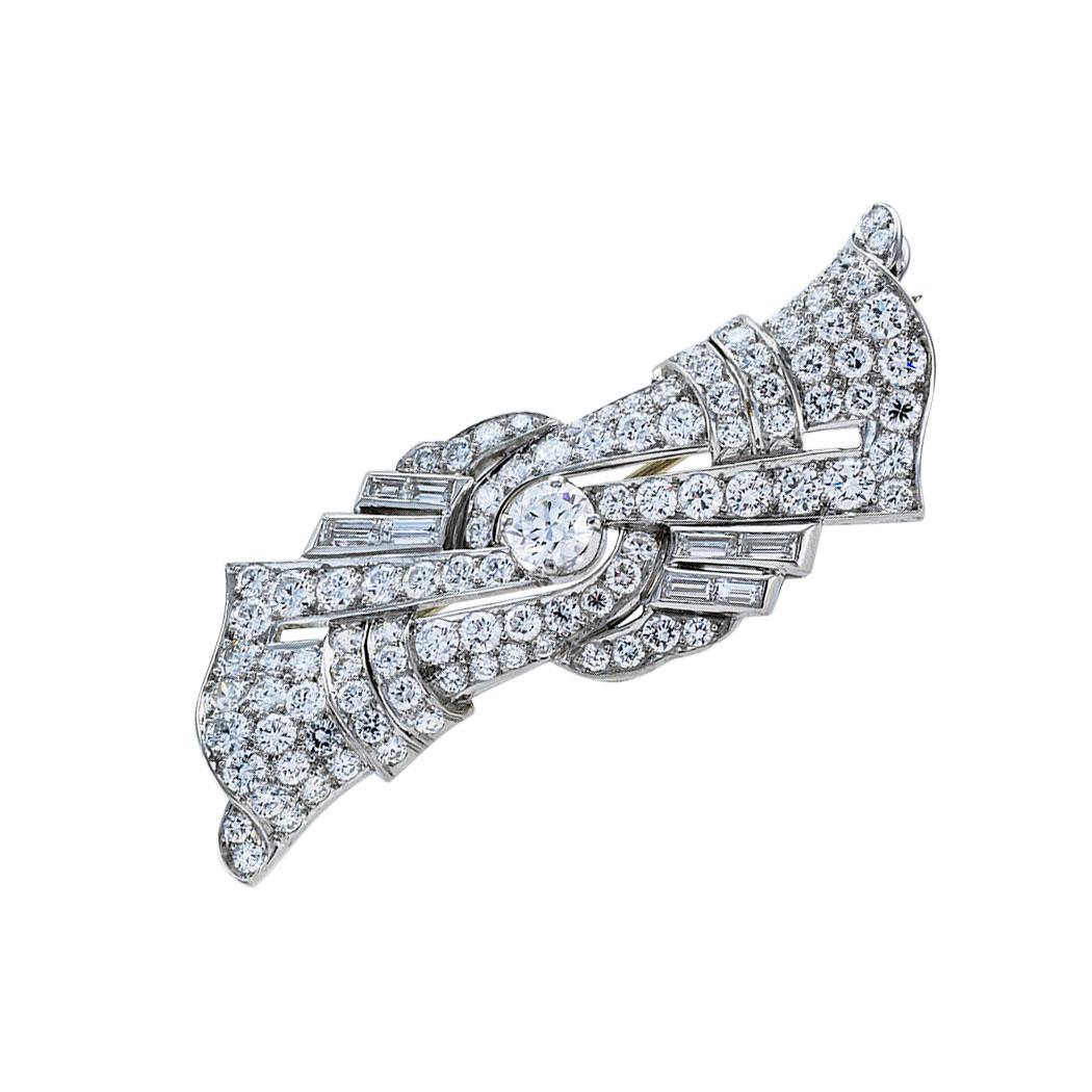 Art Deco Diamond Platinum Brooch