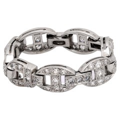 Art Deco diamond platinum chain link ring
