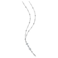Collier goutte moderne Art déco en platine et diamants