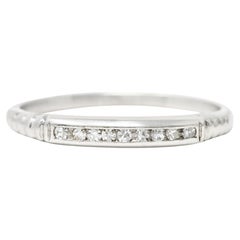 Art Deco Diamond Platinum Channel Band Ring