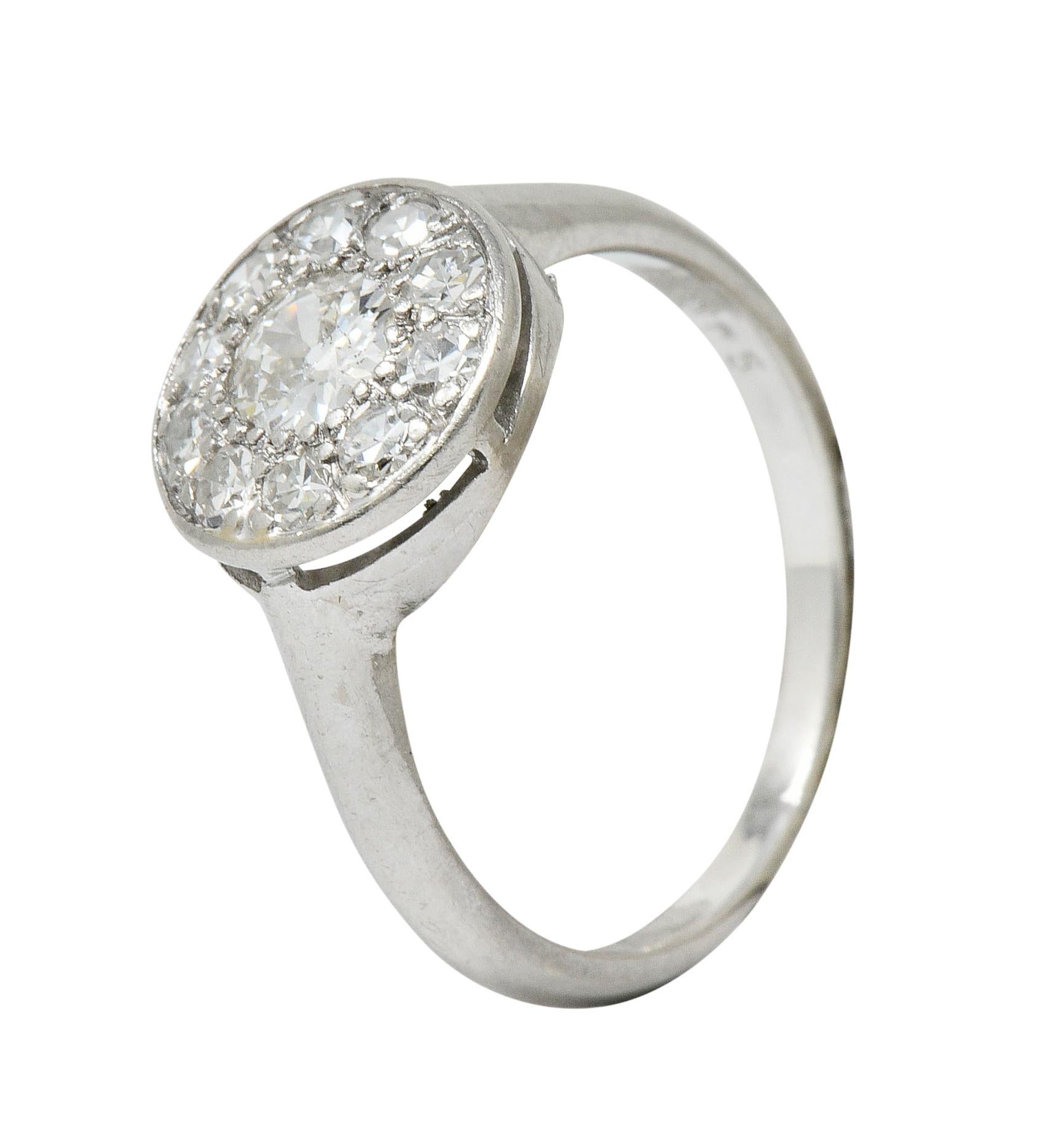 Art Deco Diamond Platinum Cluster Ring, circa 1930 3