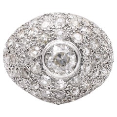 Vintage Art Deco Diamond Platinum Dome Ring