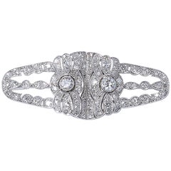 Sigmund Engelhardt Austrian Art Deco Diamond and Platinum Double Clip Brooch Cir