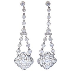 Art Deco Style Diamond Platinum Drop Earrings