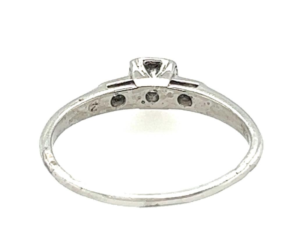 Art Deco Diamond Ring .22ct Transitional Cut Original 1930's Antique Platinum 1