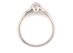 Art Deco Diamond Platinum Engagement Ring .56ct Old Mine Cut 1920's