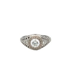 Vintage Art Deco Inspired Diamond Platinum Engagement Ring