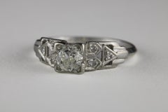 Art Deco Diamond Platinum Engagement Ring