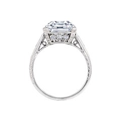 Anillo de compromiso Art Decó de diamantes y platino