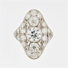 Art Deco Diamond Platinum Engagement Ring
