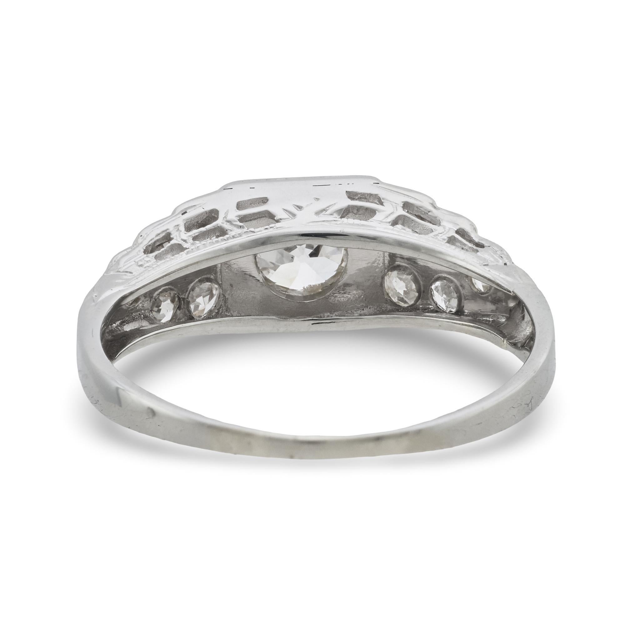 Donna Anello di fidanzamento in platino con diamante Art Deco in vendita