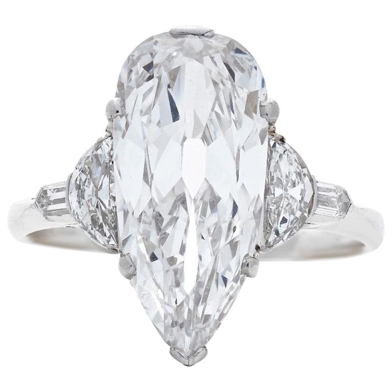 Neil Lane Couture Art Deco Diamond, Platinum Engagement Ring For Sale