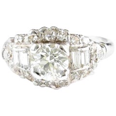 Art Deco Diamond Platinum Engagement Ring