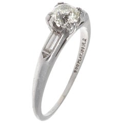 Art Deco Diamond Platinum Engagement Ring Antique Art Deco Diamond Platinum Engagement Ring