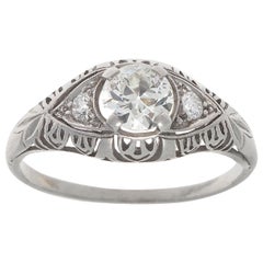 Art Deco Diamond Platinum Engagement Ring Antique Art Deco Diamond Platinum Engagement Ring