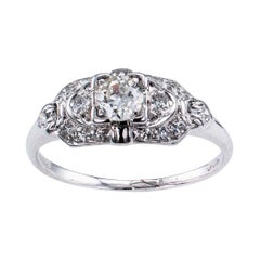 Art Deco Diamond Platinum Engagement Ring