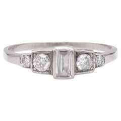 Antique Art Deco Diamond Platinum Engagement Ring